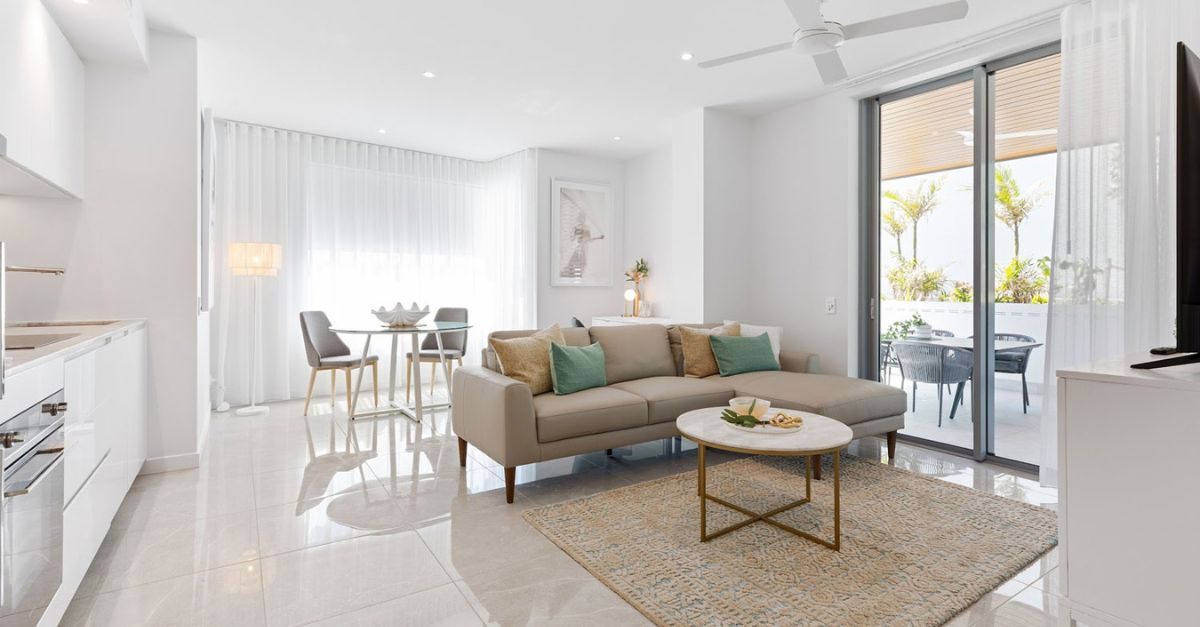lounge room in bokarina beach apartment